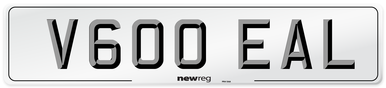 V600 EAL Number Plate from New Reg